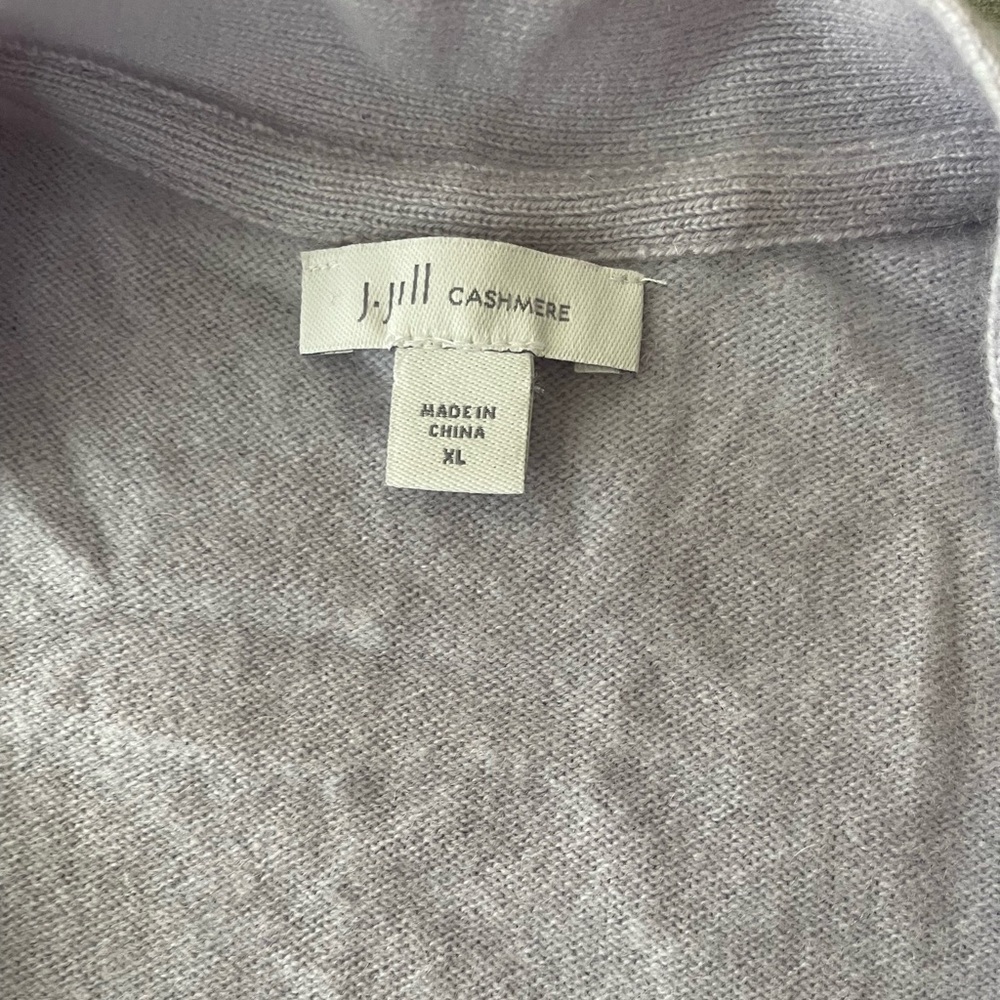 J Jill Cashmere light lilac lavender cardigan XL - Picture 2 of 3